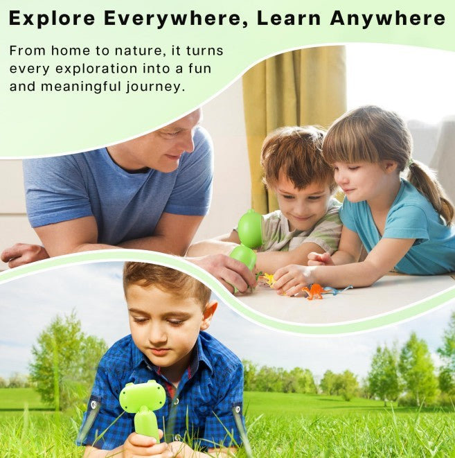 Handheld Microscope For Kids, 500-1000X Pocket Miniscope Educational Science Toys, 2'' IPS Screen