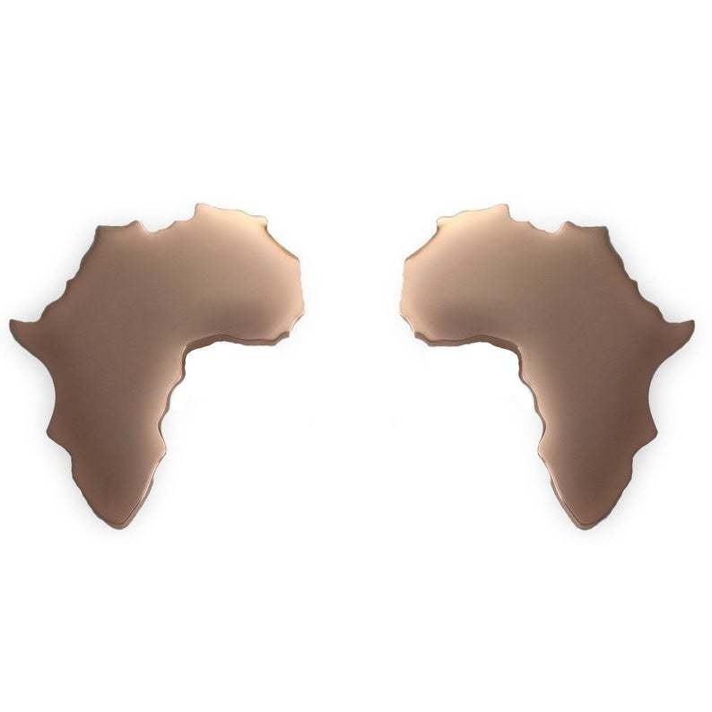 Jewelry Africa Map Earrings Gold Silver