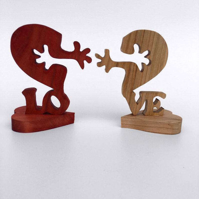 Wooden Heart Holding Hands Decoration Love