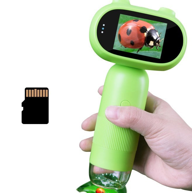 Handheld Microscope For Kids, 500-1000X Pocket Miniscope Educational Science Toys, 2'' IPS Screen