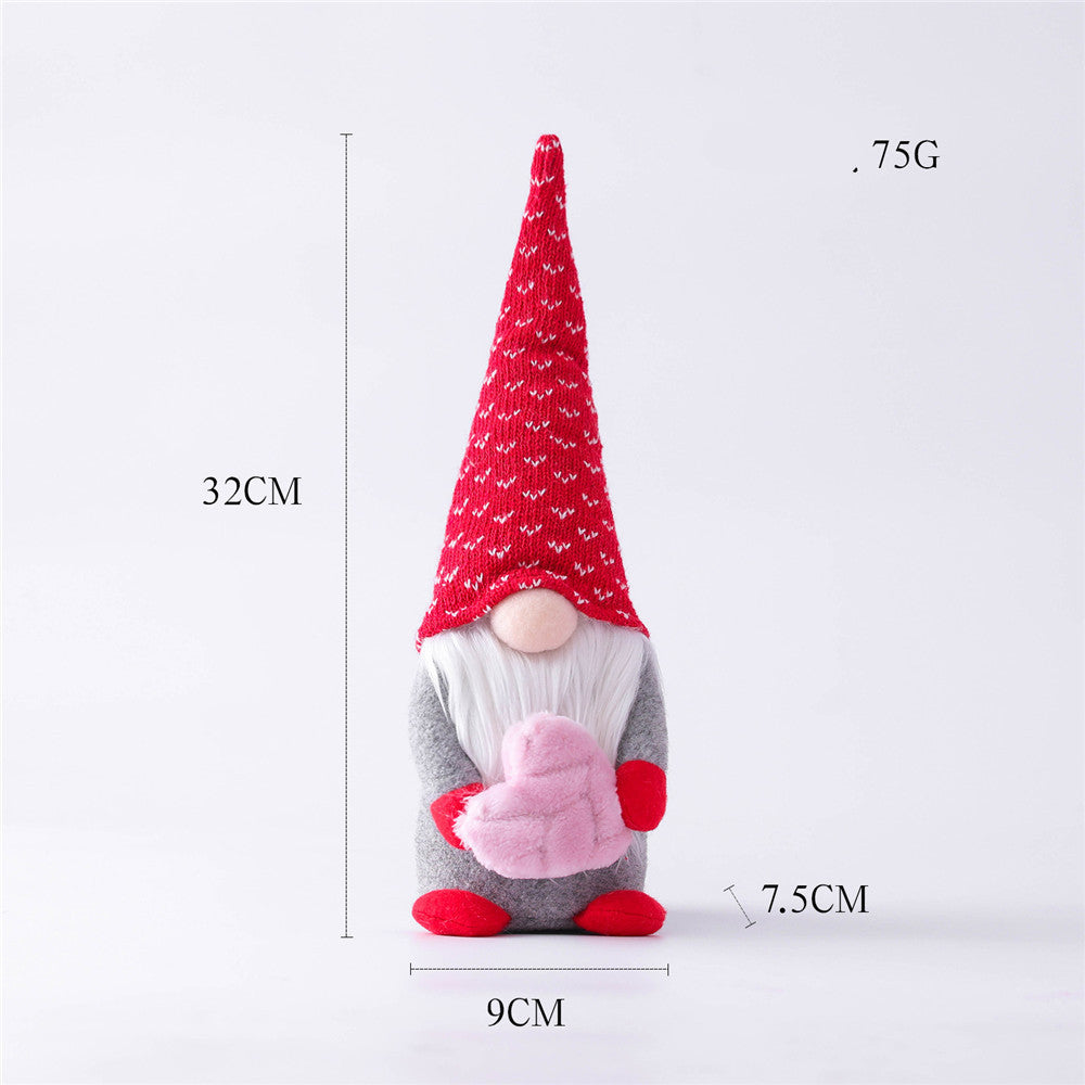 Love Letter Valentine Gnome Plush Decor