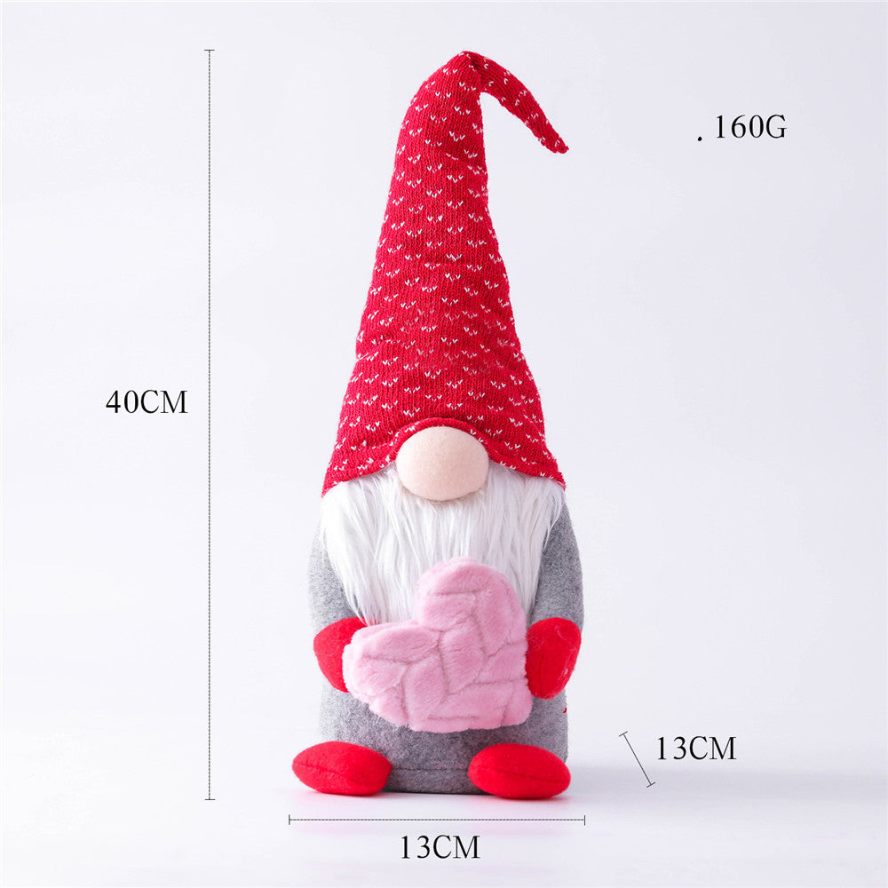 Love Letter Valentine Gnome Plush Decor