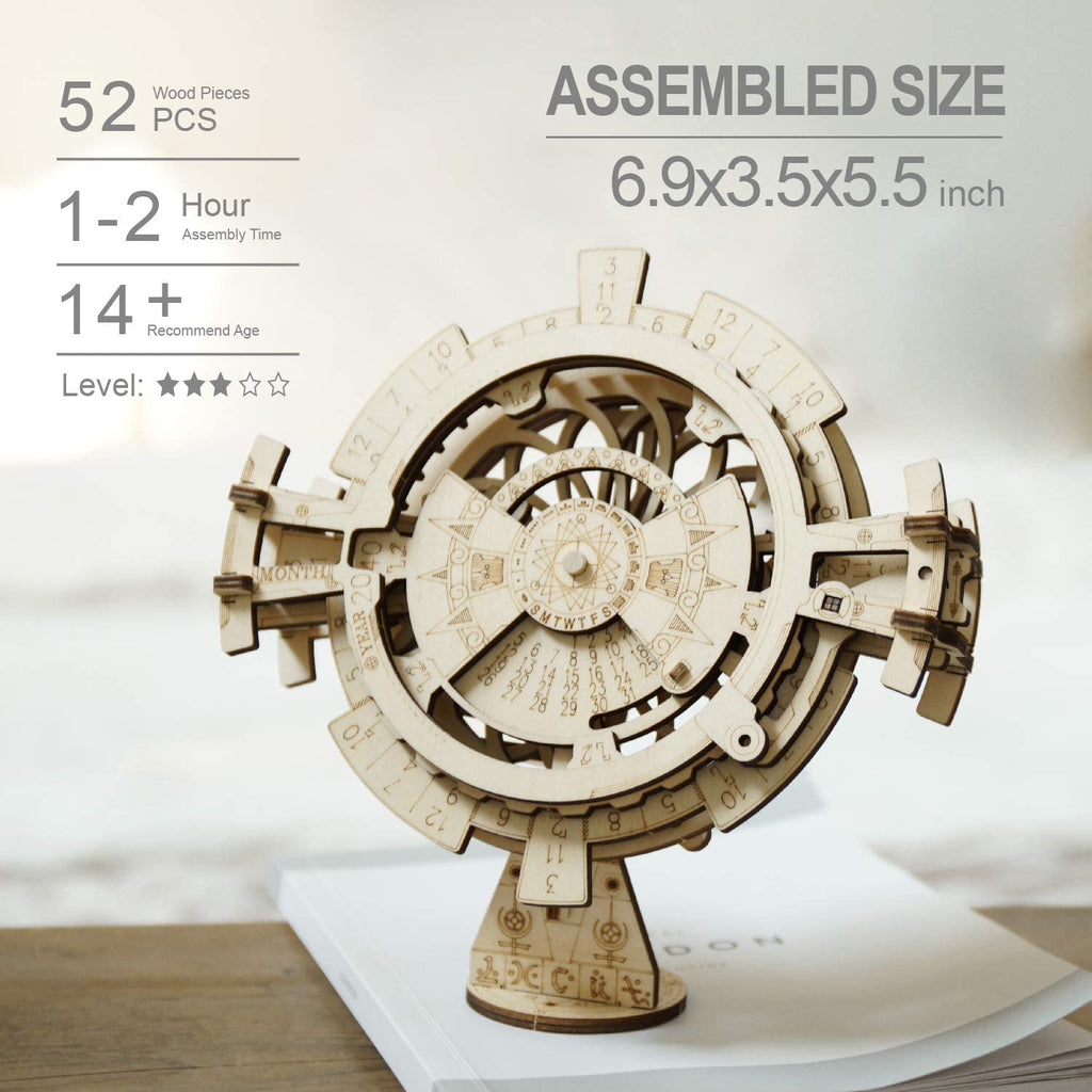 DIY 3D Wooden Puzzle Perpetual Calendar Assembly Kids Toy Jigsaw