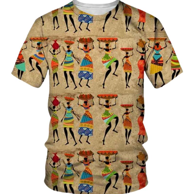 Men's Clothing Printed African Hieroglyphic T-Shirt