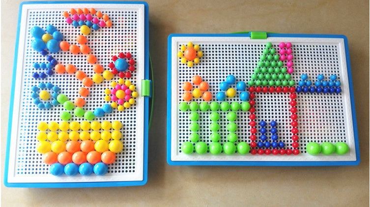 296 Mushroom Nail Push Pin Puzzle Art Color Fun Game