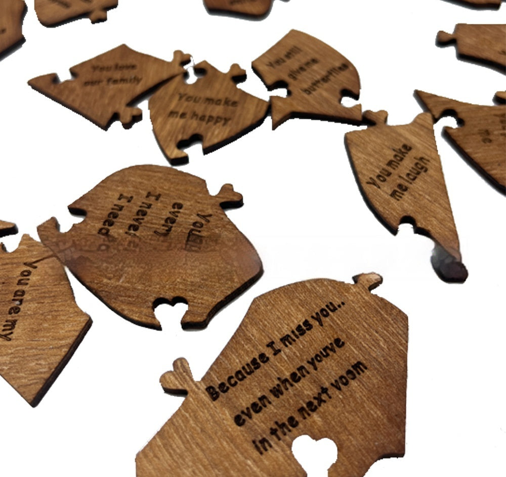 Reasons Why I Love You Wooden Heart Puzzle Gift Decoration