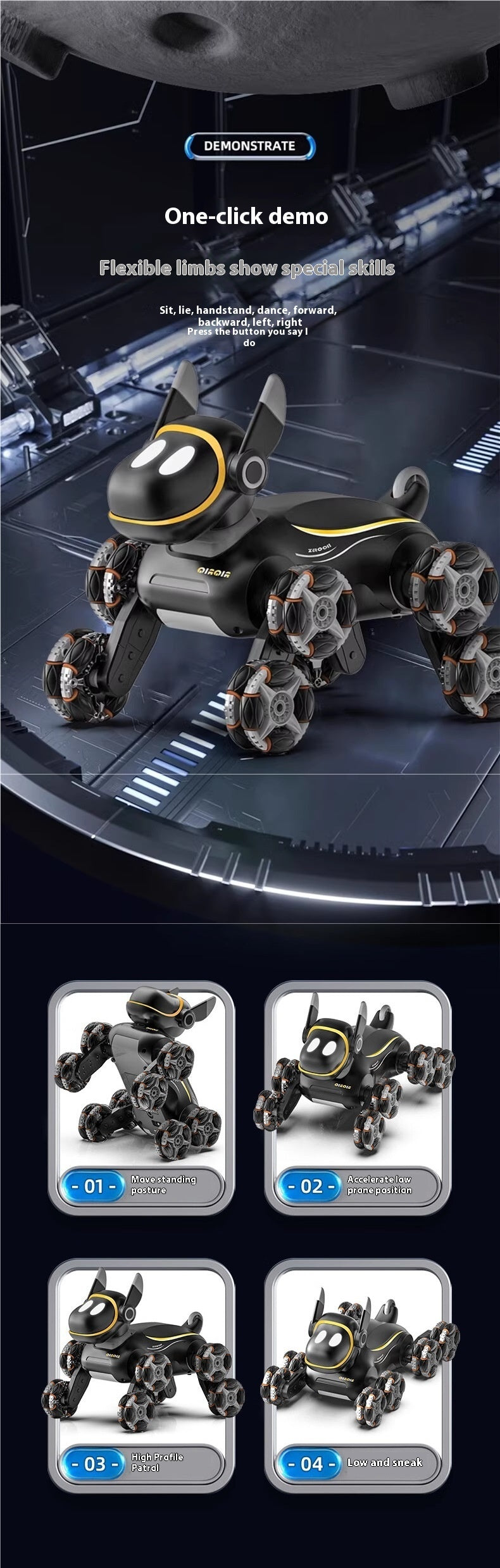 Electric Intelligent Robot Dog Remote Control Car Toy Children's Car Eight Wheels