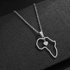 Stainless Steel Africa Love Pendant Necklace