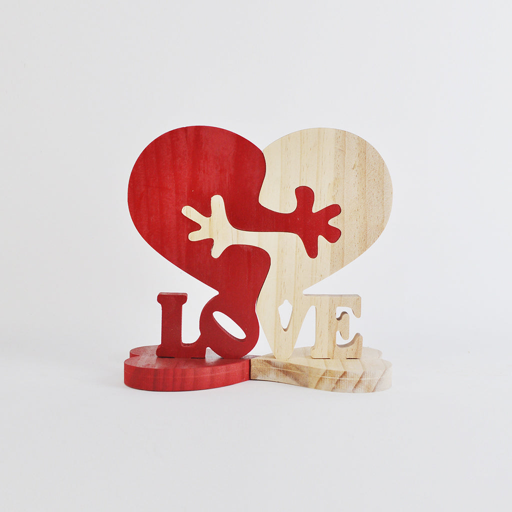 Couple Wooden Love Puzzle Heart Decoration