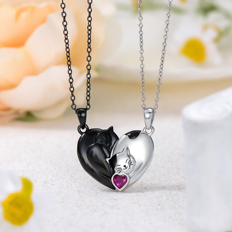 Cat Pendant Couple Necklace