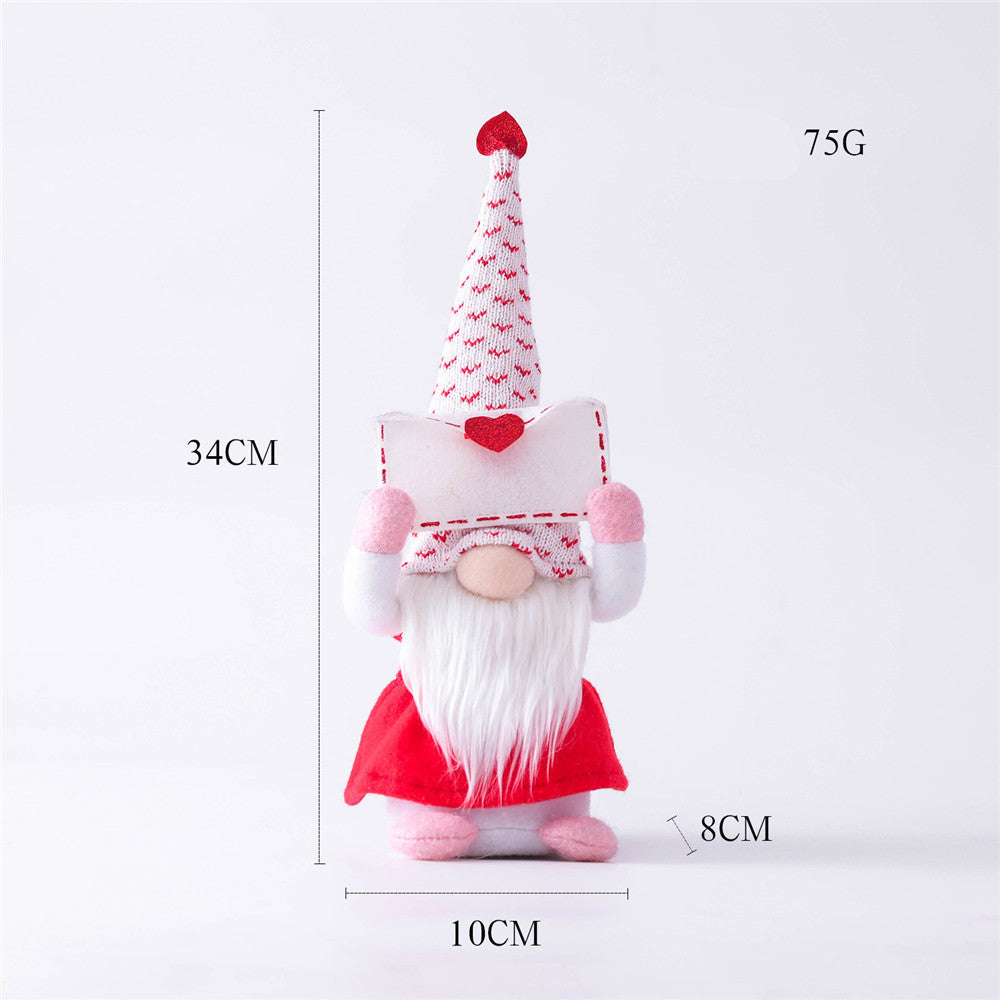 Love Letter Valentine Gnome Plush Decor