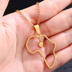 Stainless Steel Africa Love Pendant Necklace