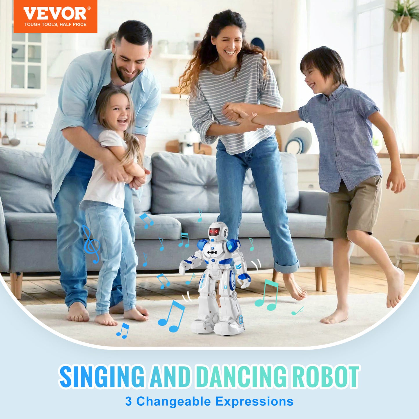 VEVOR RC Robot Toy For Kids Talking Dancing Gesture Remote Control Programmable