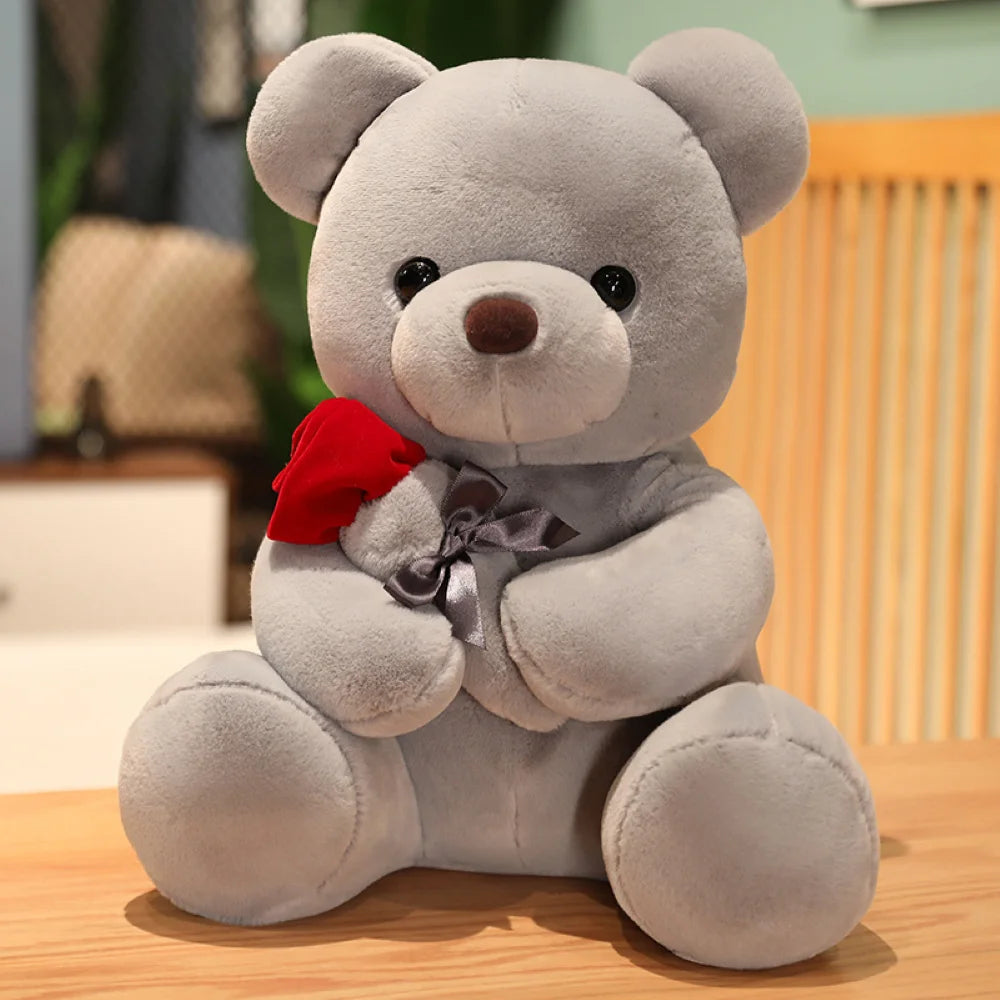 Sweet Plush Teddy Bear with Rose