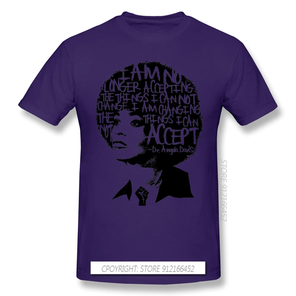 ANGELA DAVIS SAID IT BEST Novelty Short Sleeve Man's T-Shirts Black Lives Matter Anonymous George Floyd Clothes