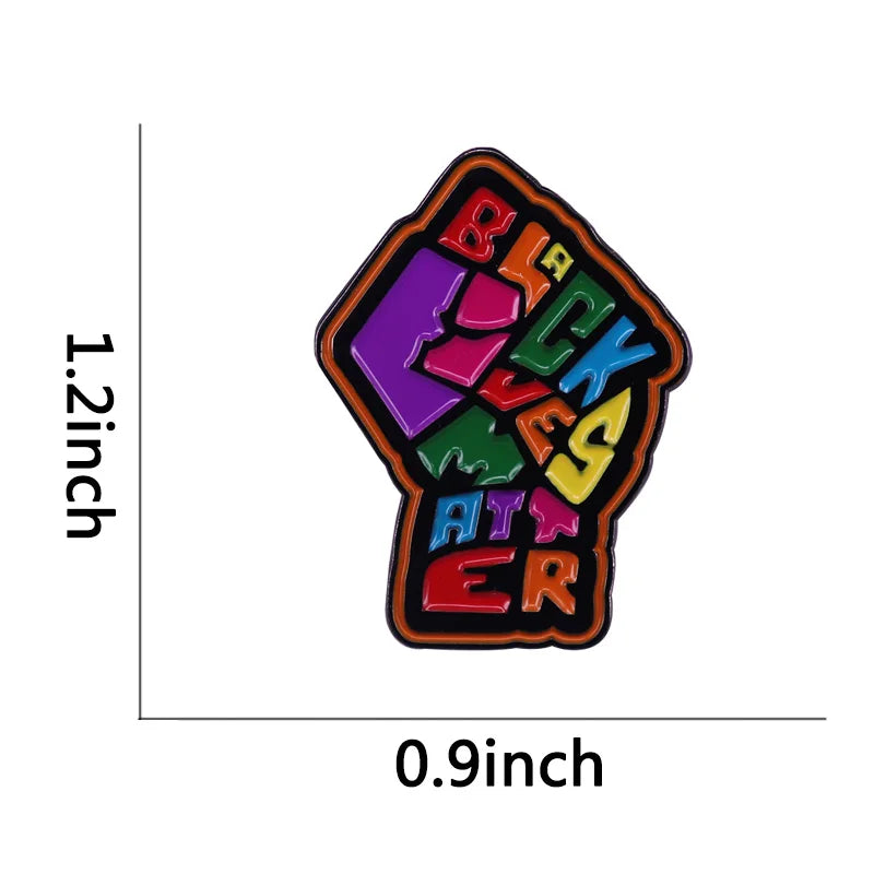 Black Lives Matter Rainbow Pride Fist Pin Resist Racism Social Justice Badge Equality Human Rights Jewelry Iron-On Patch