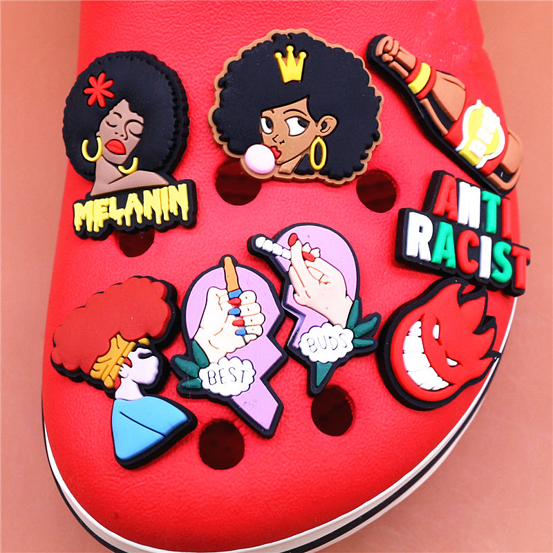 1pcs Black Lives Matter Shoe Charms Crocs Jibbits