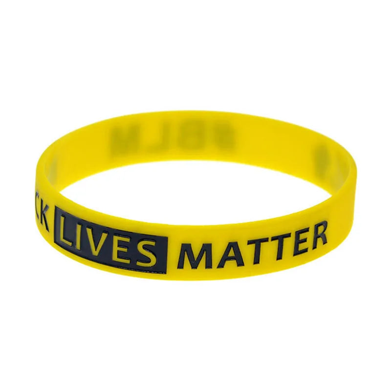 1 PC Fist BLM Black Lives Matter Silicone Wristband Adult Size