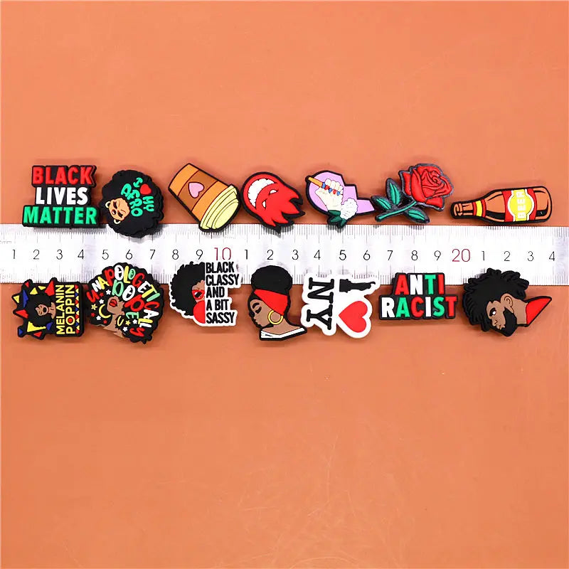 1pcs Black Lives Matter Shoe Charms Crocs Jibbits