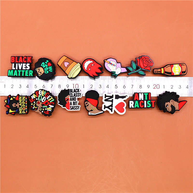 1pcs Black Lives Matter Shoe Charms Crocs Jibbits