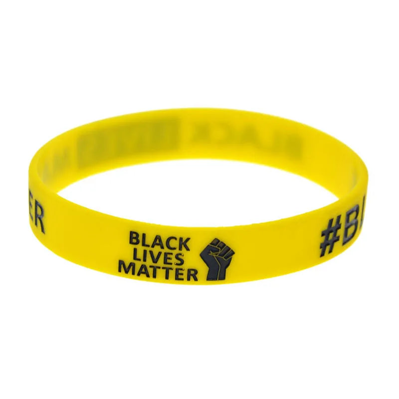 1 PC Fist BLM Black Lives Matter Silicone Wristband Adult Size