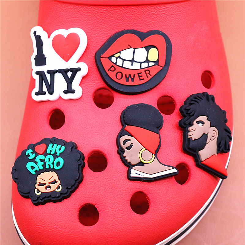 1pcs Black Lives Matter Shoe Charms Crocs Jibbits