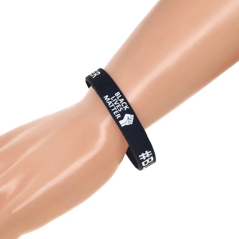 1 PC Fist BLM Black Lives Matter Silicone Wristband Adult Size