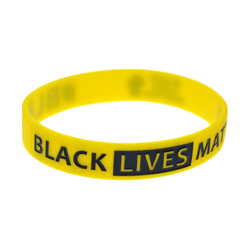 1 PC Fist BLM Black Lives Matter Silicone Wristband Adult Size