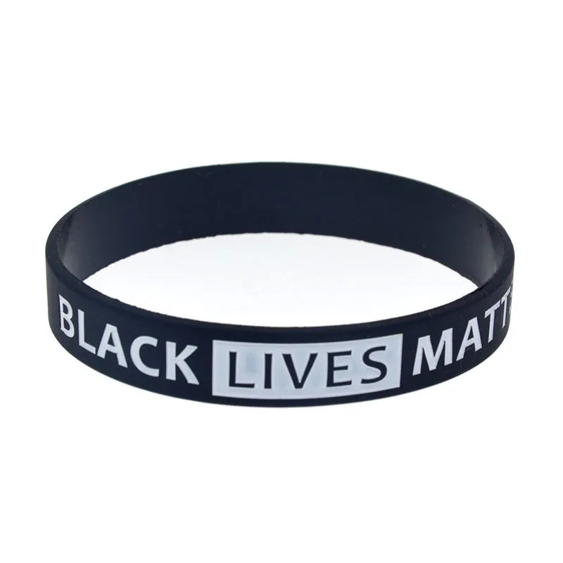 1 PC Fist BLM Black Lives Matter Silicone Wristband Adult Size