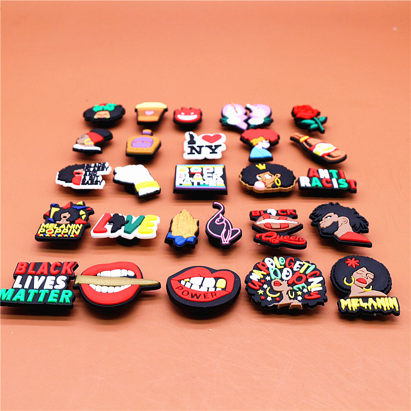 1pcs Black Lives Matter Shoe Charms Crocs Jibbits