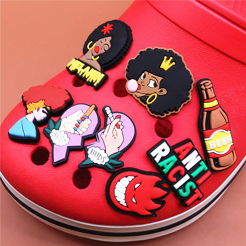 1pcs Black Lives Matter Shoe Charms Crocs Jibbits