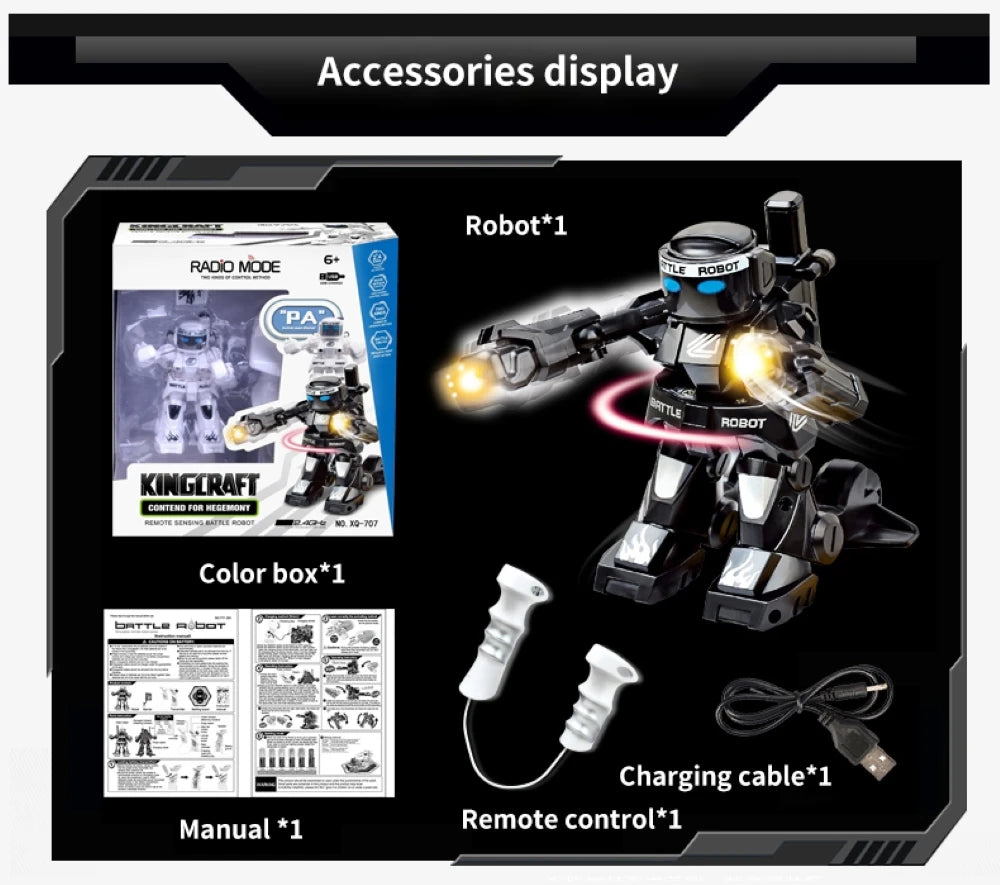 RC Robot Battle Boxing Robot Toy Remote Control Robot 2.4G Humanoid Fighting Robot with Two Control Joysticks