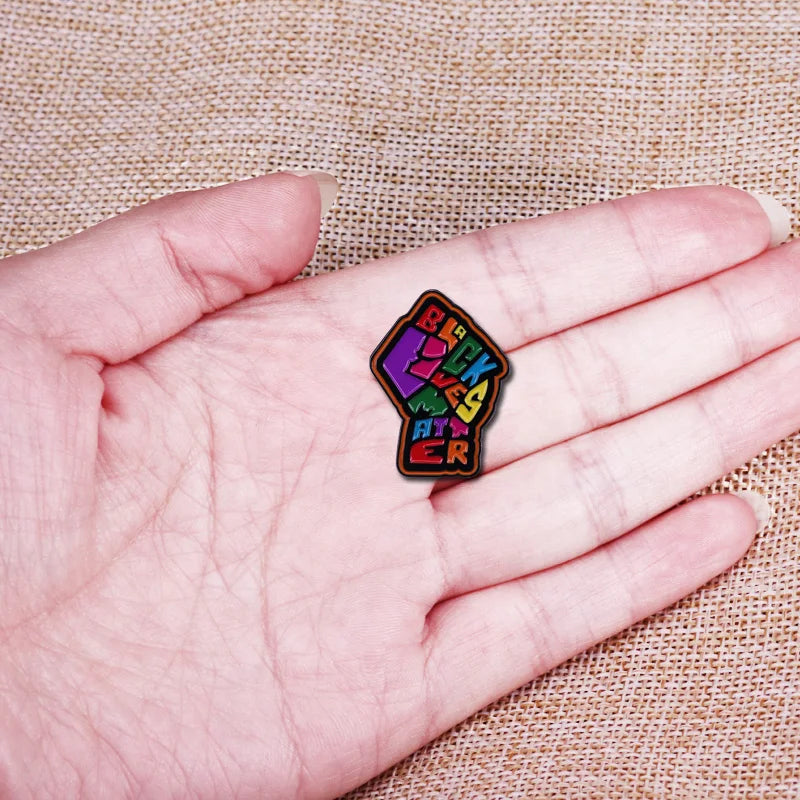 Black Lives Matter Rainbow Pride Fist Pin Resist Racism Social Justice Badge Equality Human Rights Jewelry Iron-On Patch