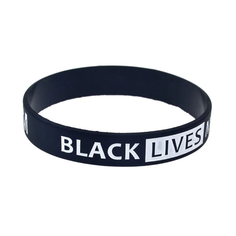 1 PC Fist BLM Black Lives Matter Silicone Wristband Adult Size