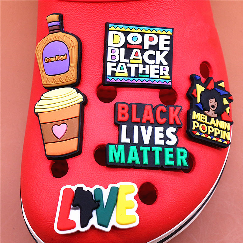 1pcs Black Lives Matter Shoe Charms Crocs Jibbits