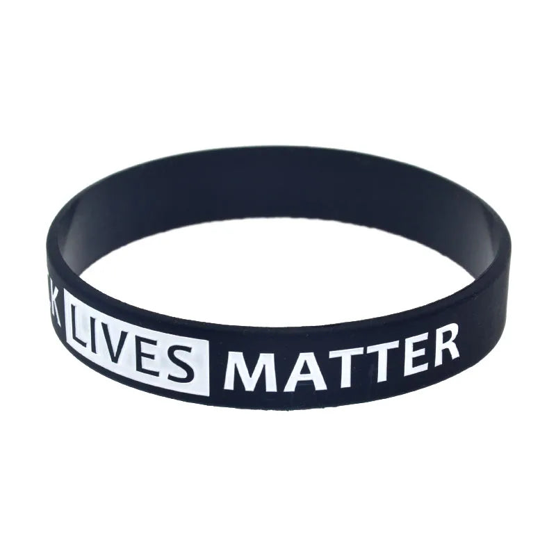 1 PC Fist BLM Black Lives Matter Silicone Wristband Adult Size