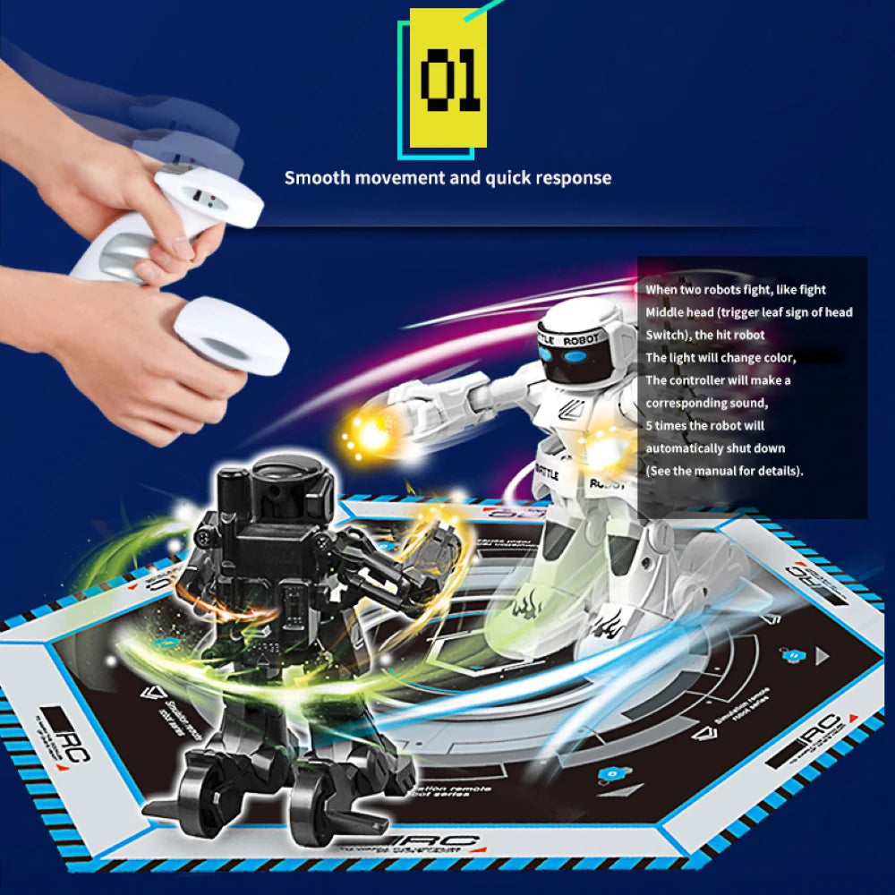 RC Robot Battle Boxing Robot Toy Remote Control Robot 2.4G Humanoid Fighting Robot with Two Control Joysticks