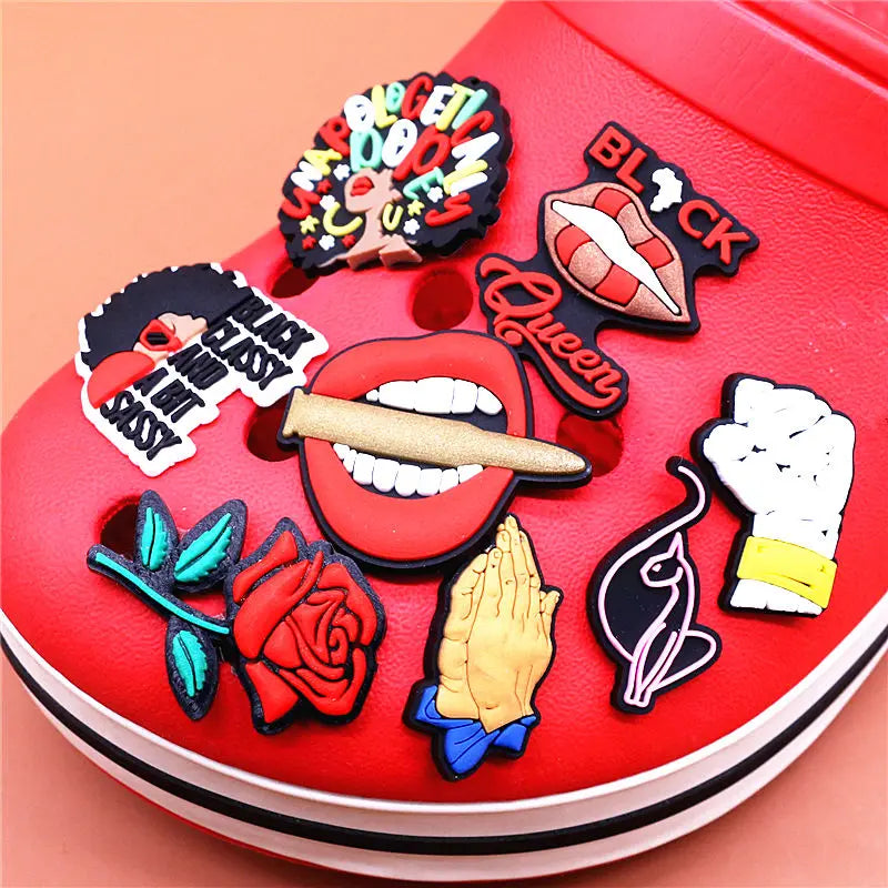 1pcs Black Lives Matter Shoe Charms Crocs Jibbits