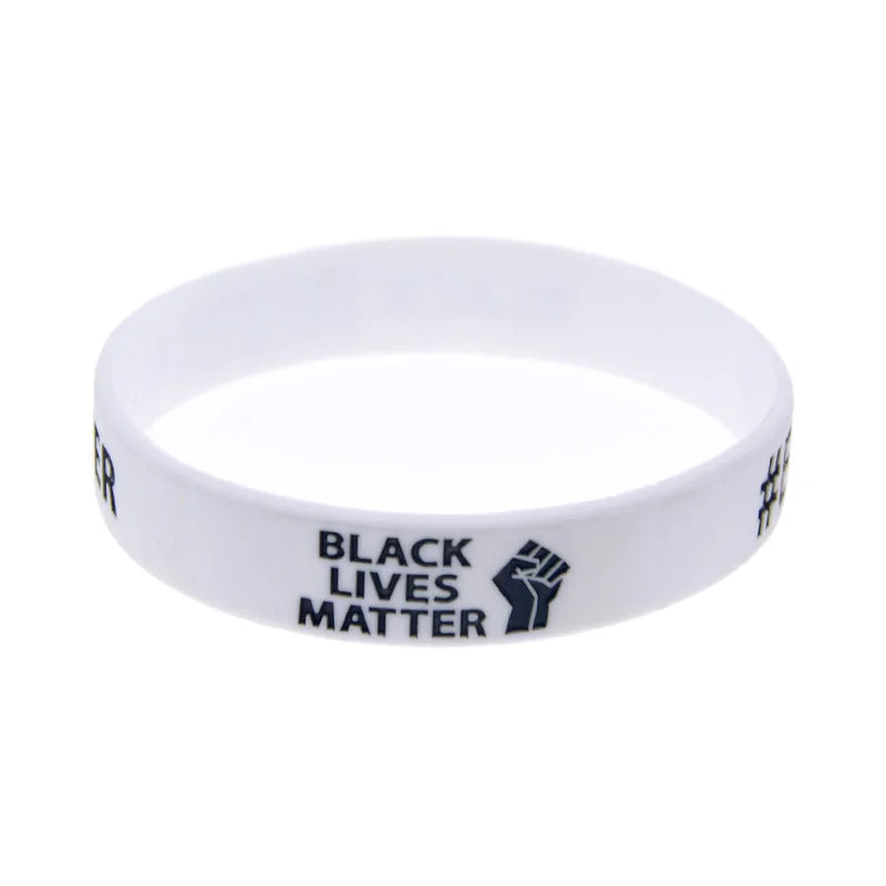 1 PC Fist BLM Black Lives Matter Silicone Wristband Adult Size