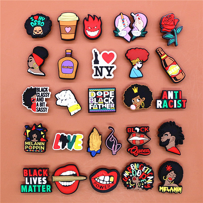 1pcs Black Lives Matter Shoe Charms Crocs Jibbits