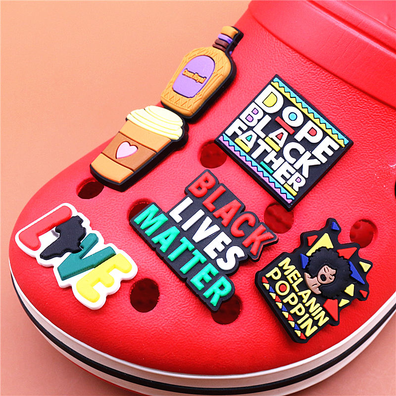 1pcs Black Lives Matter Shoe Charms Crocs Jibbits