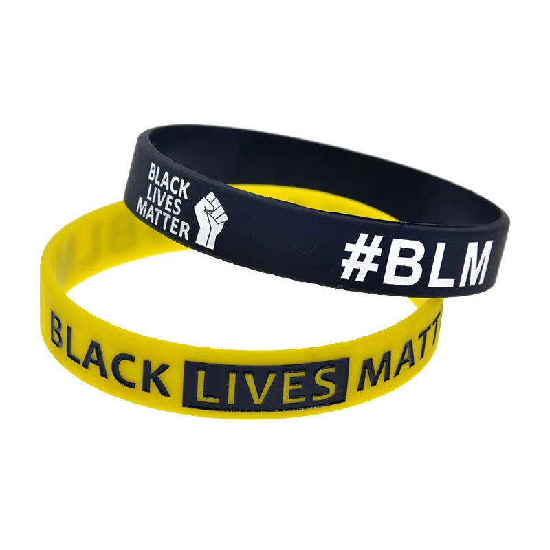 1 PC Fist BLM Black Lives Matter Silicone Wristband Adult Size