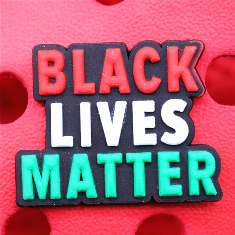 1pcs Black Lives Matter Shoe Charms Crocs Jibbits