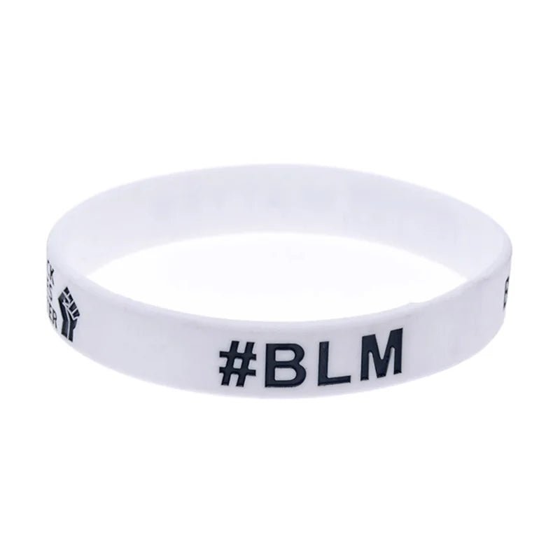 1 PC Fist BLM Black Lives Matter Silicone Wristband Adult Size