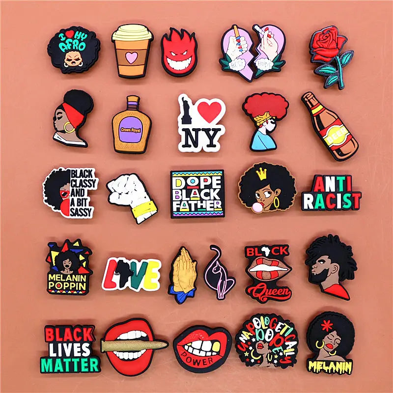 1pcs Black Lives Matter Shoe Charms Crocs Jibbits