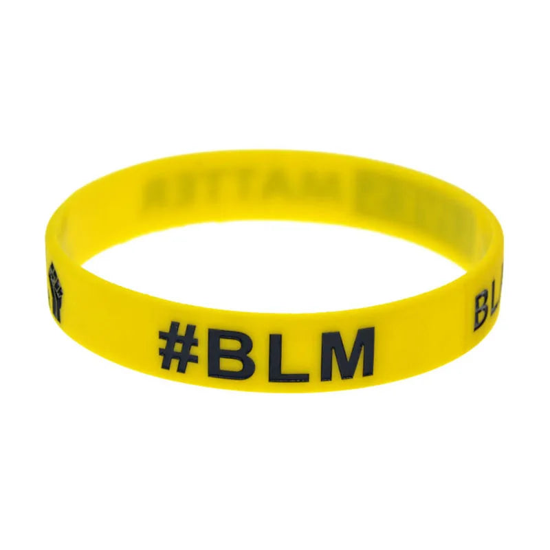 1 PC Fist BLM Black Lives Matter Silicone Wristband Adult Size