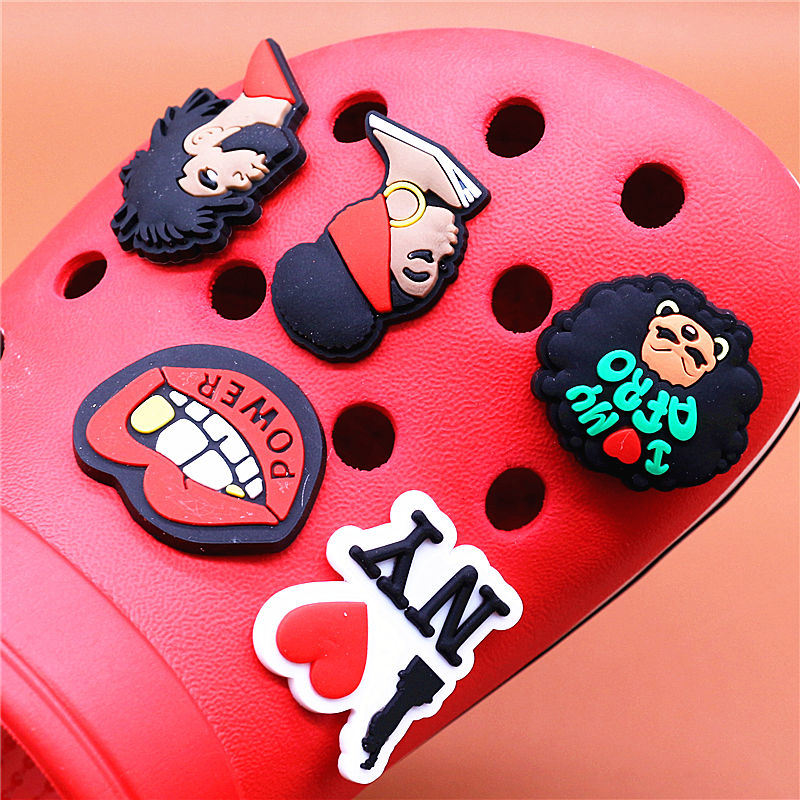 1pcs Black Lives Matter Shoe Charms Crocs Jibbits