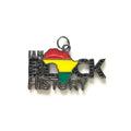 5pcs Zirconia Pave Enamel I Am Black History Word Charm for Juneteenth