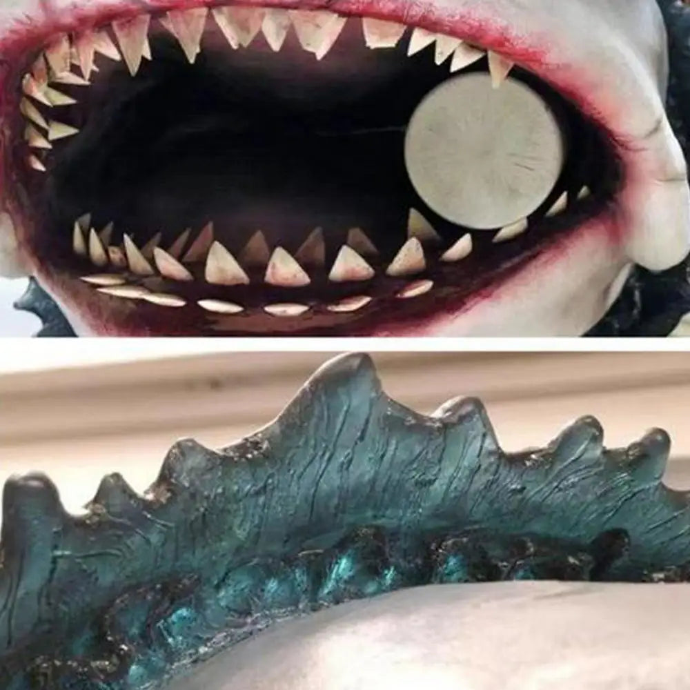 Shark Wall Sculpture 12x9x9cm Resin Wall Mounted Shark