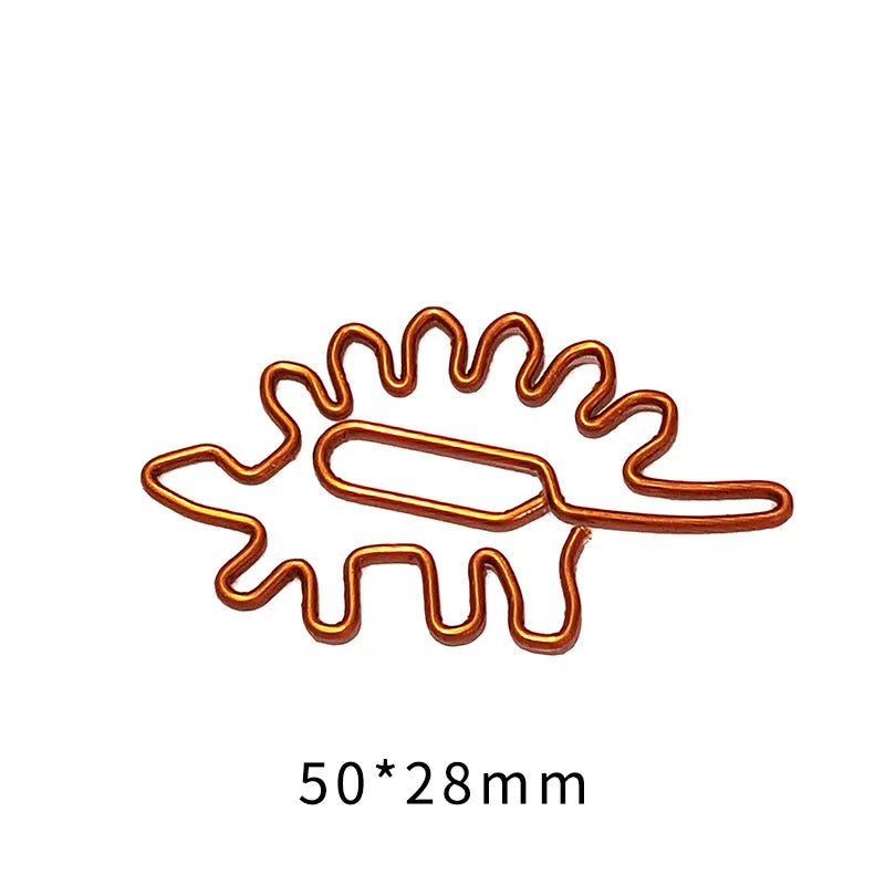 Dinosaur Paper Clip Special-shaped Cute Paper Clips Decorative Metal Clip Paper Office Accessories Stegosaurus Brachiosaurus